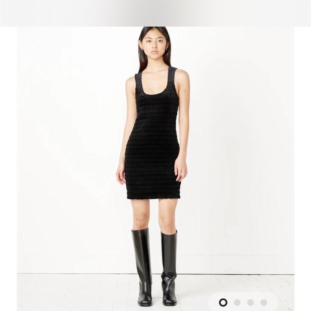 GANNI Velvet Jersey Smock Mini Dress S